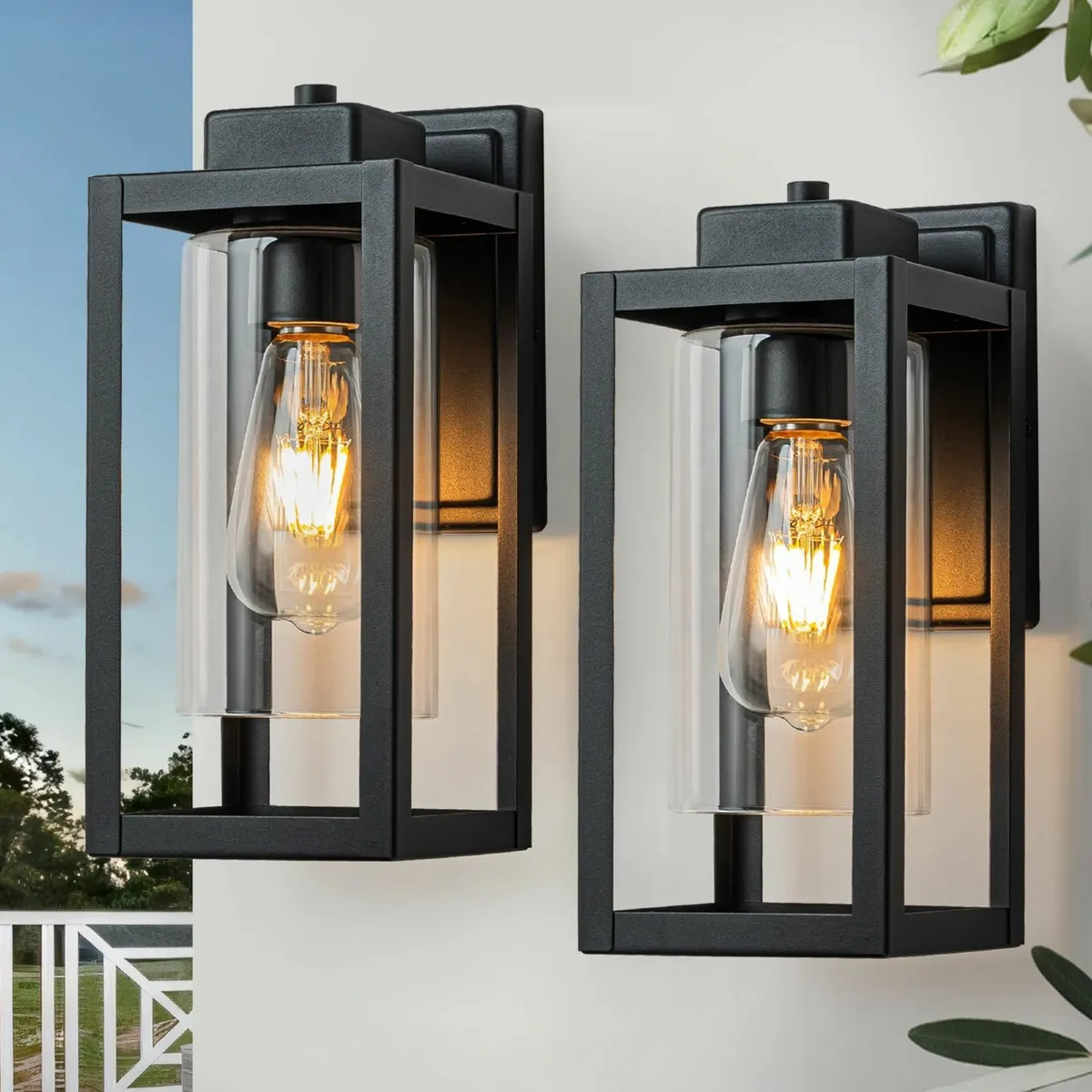 Outdoor Wall Lantern Lights 2 Pack Exterior Porch - Image 1