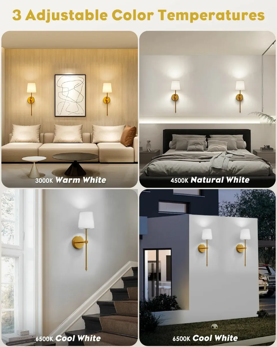 Battery Operated Wall Lights 5200mAh Rechargeable - Image 3