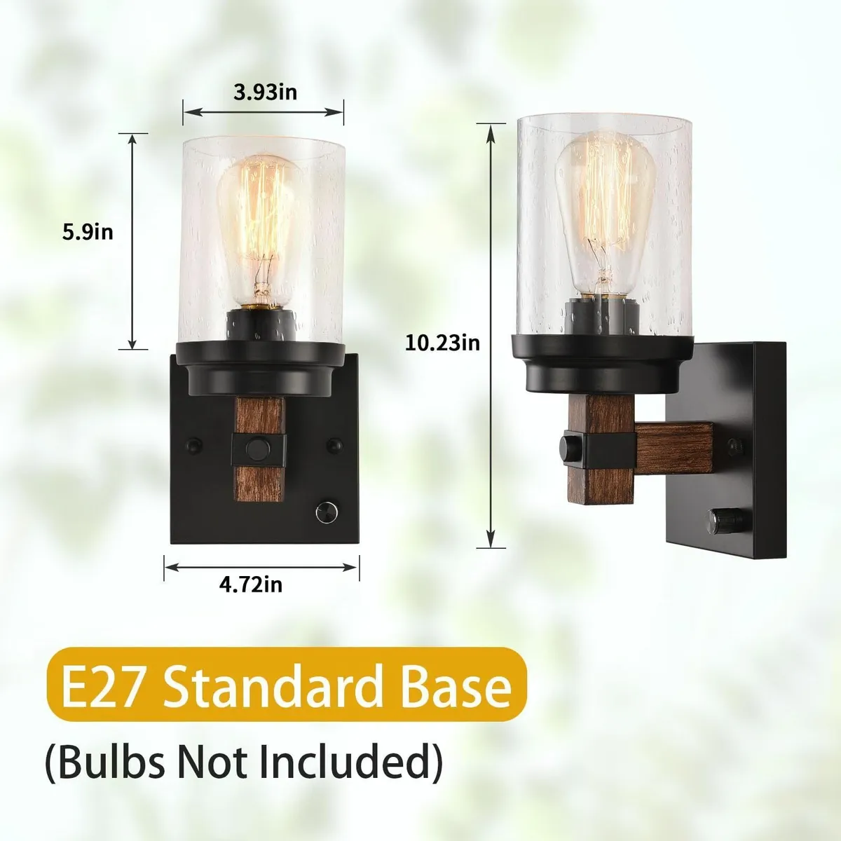 DIMMABLE Rustic Wall Sconces Set of 2 Farmhouse - Image 3