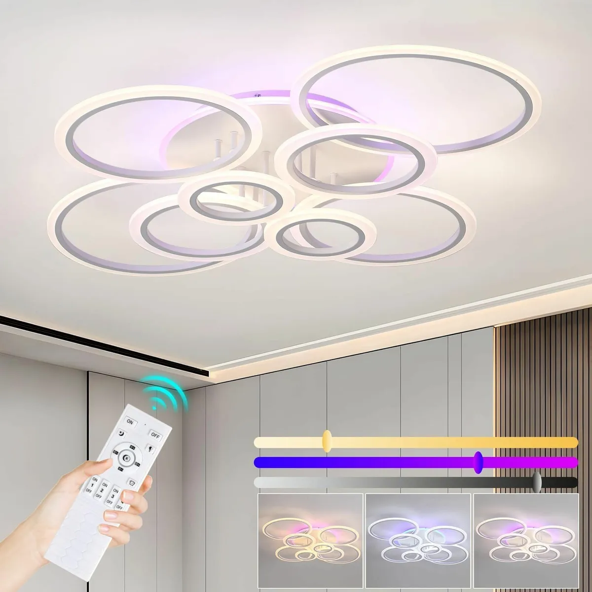 Dimmable Modern Ceiling Lights 80W Led Light with - Image 1