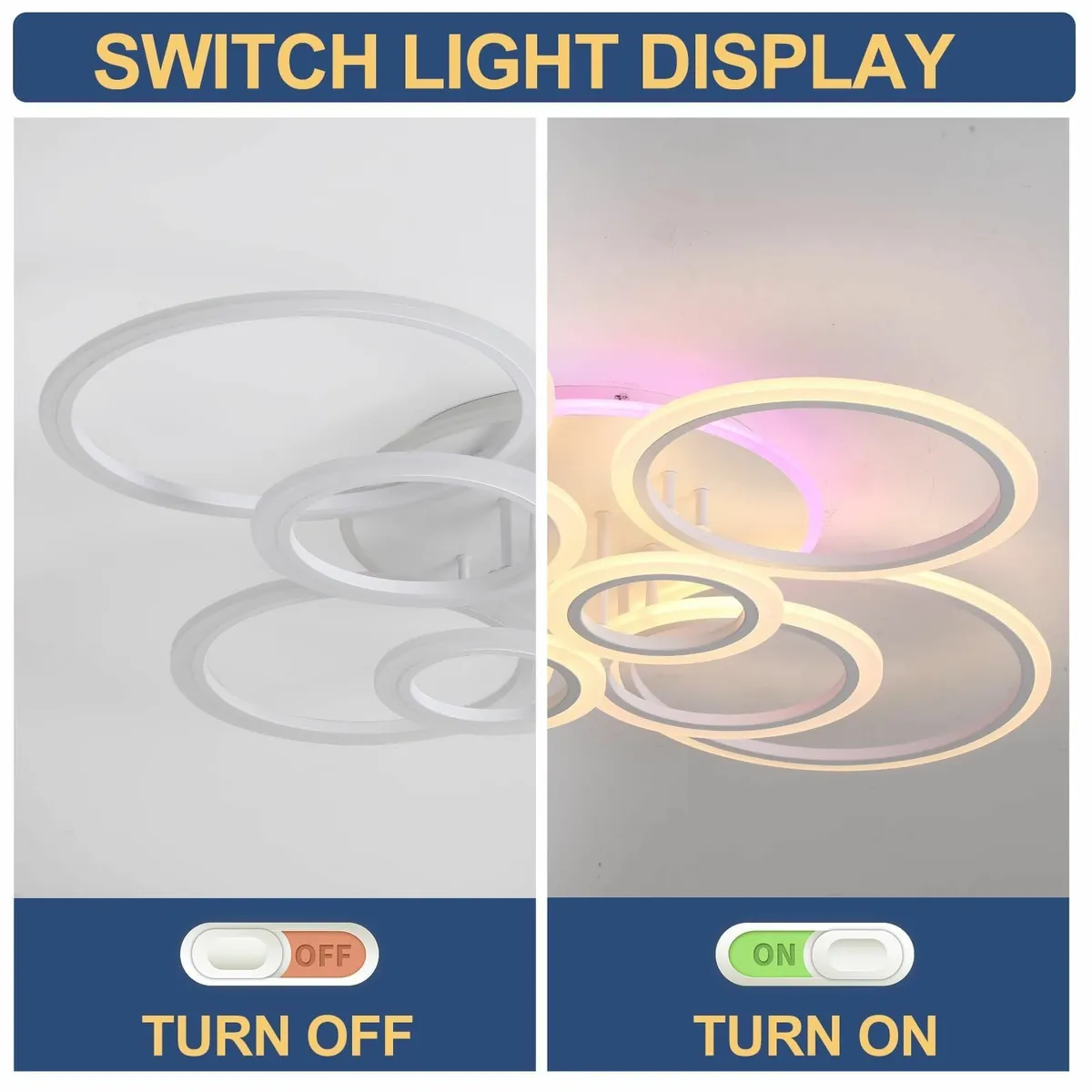 Dimmable Modern Ceiling Lights 80W Led Light with - Image 4