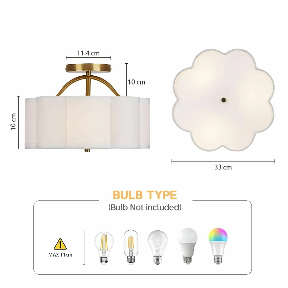 Semi Flush Mount Ceiling Light Fixture Modern - Image 3