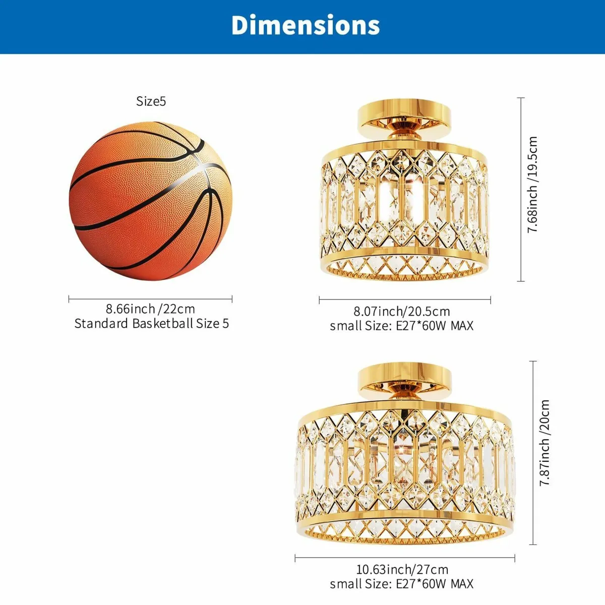 Gold Light Fitting Ceiling Lights Living Room - Image 2