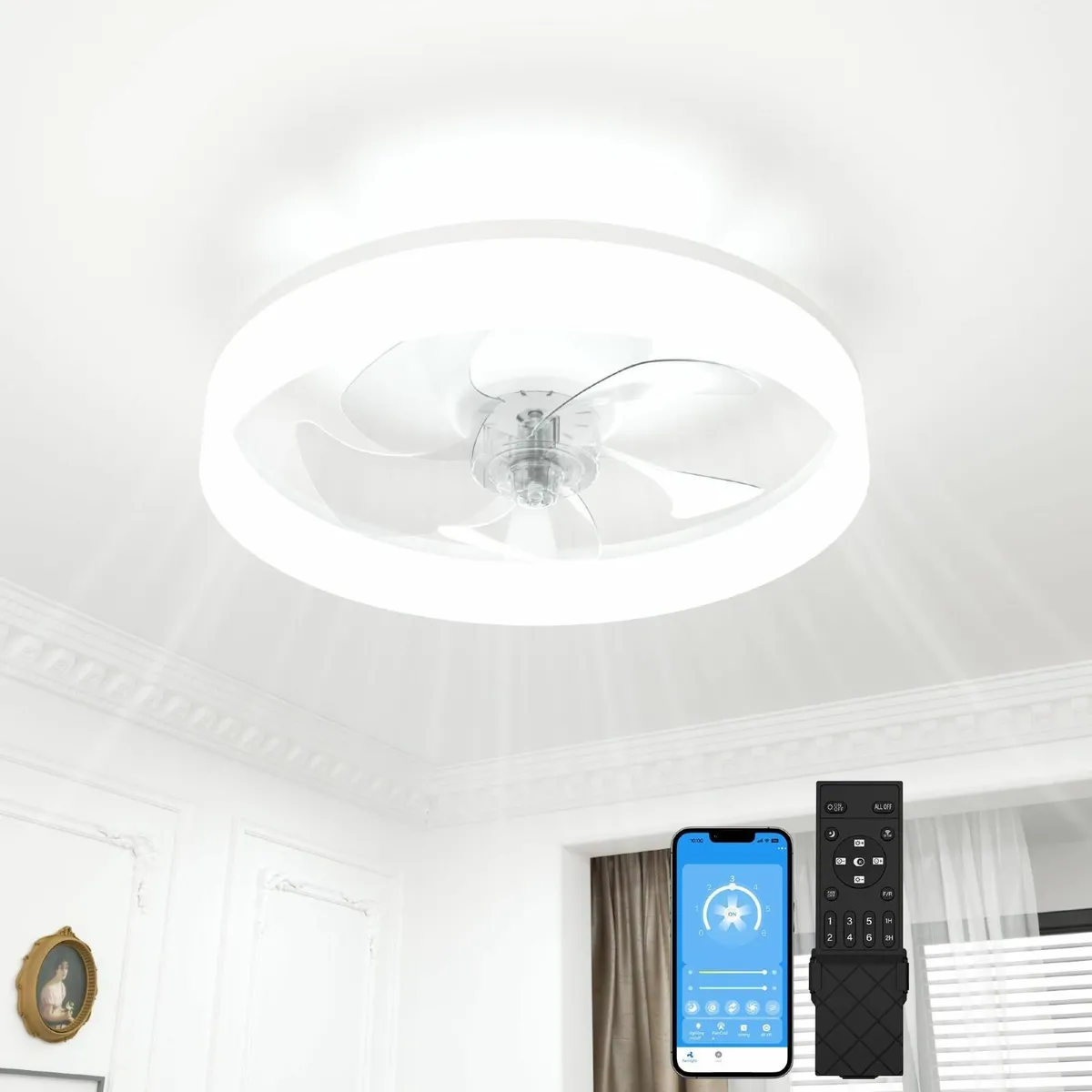 Ceiling Fans with Lights and Remote 40cm LED Fan - Image 1