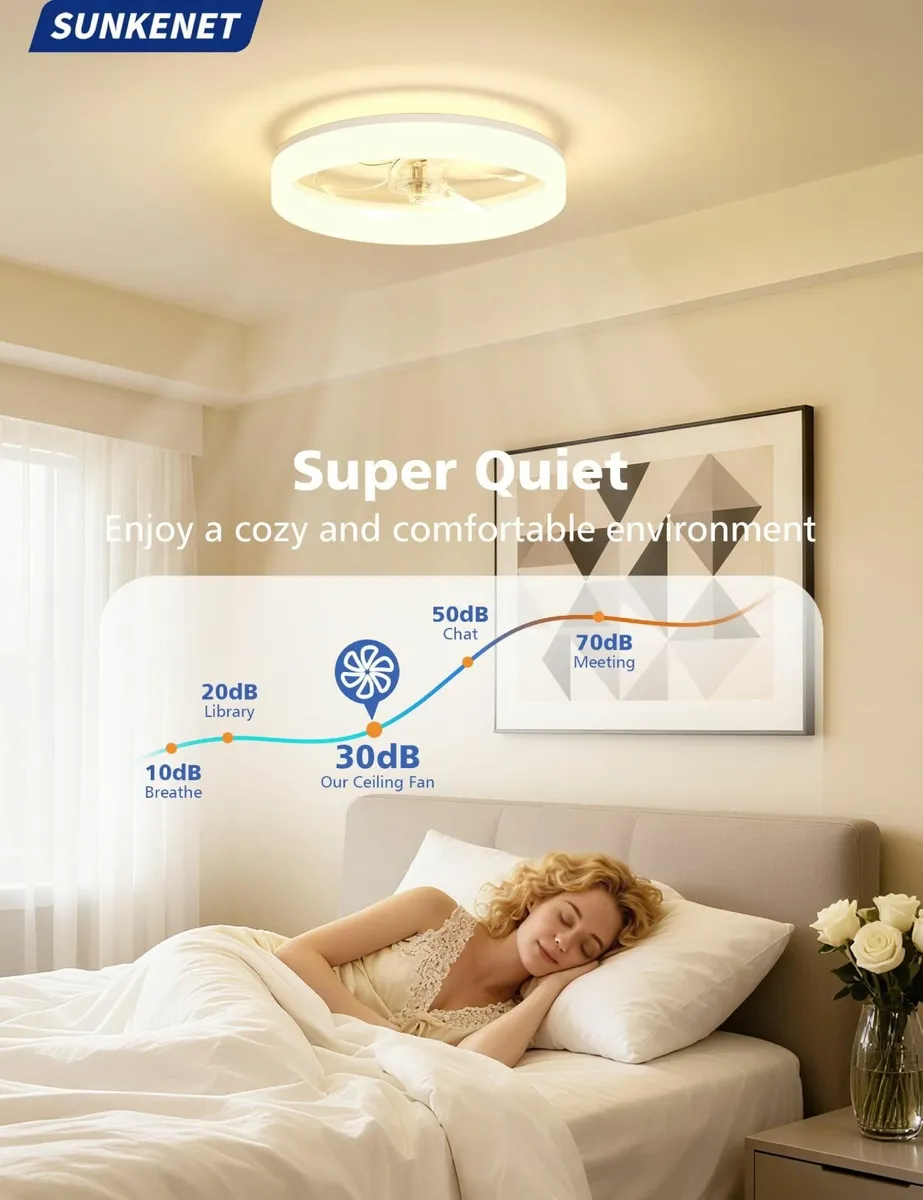 Ceiling Fans with Lights and Remote 40cm LED Fan - Image 4