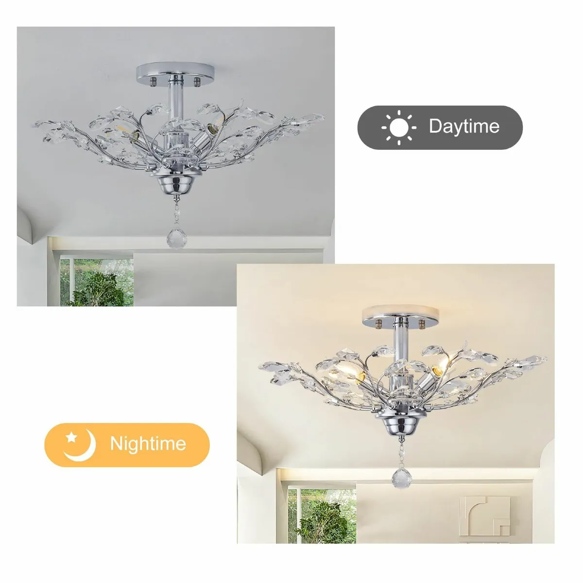 Vintage K9 Clear Crystal Chandeliers Ceiling - Image 4