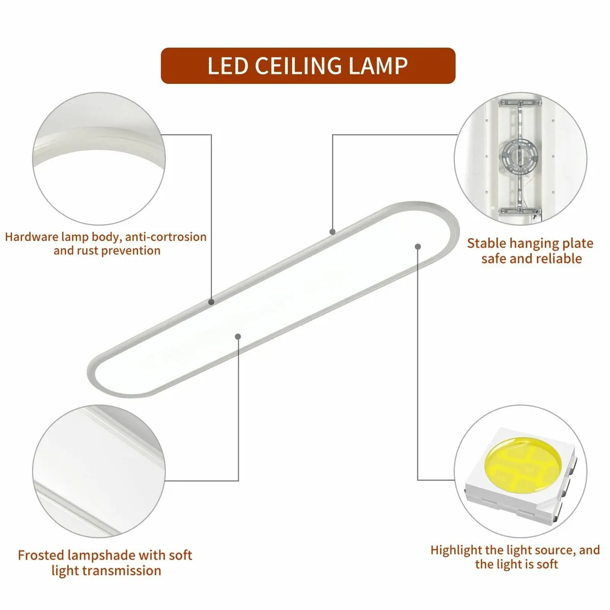 Dimmable LED Ceiling Light 100cm Full Spectrum - Image 4