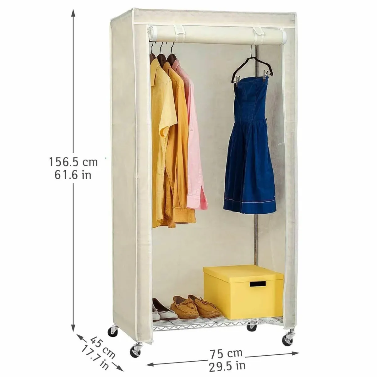 Buffalo Heavy Duty Steel Wardrobe Clothes Rail - Image 2