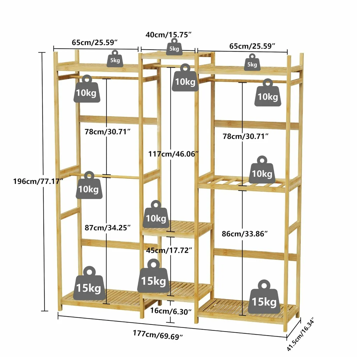 Bamboo Clothes Rack Organizer: Multifunctional - Image 2