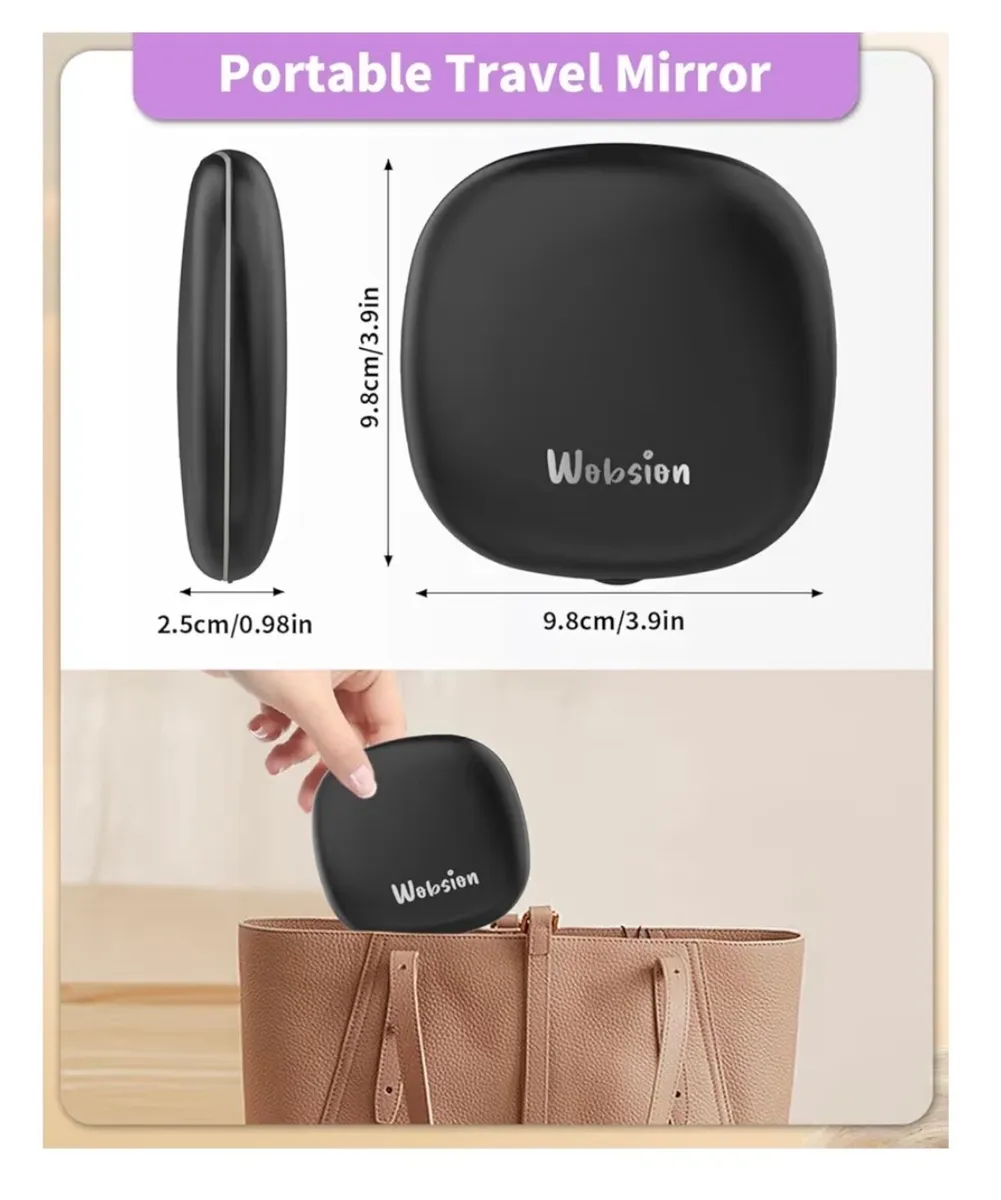 New travel mirror with LED light, rechargeable - Image 3