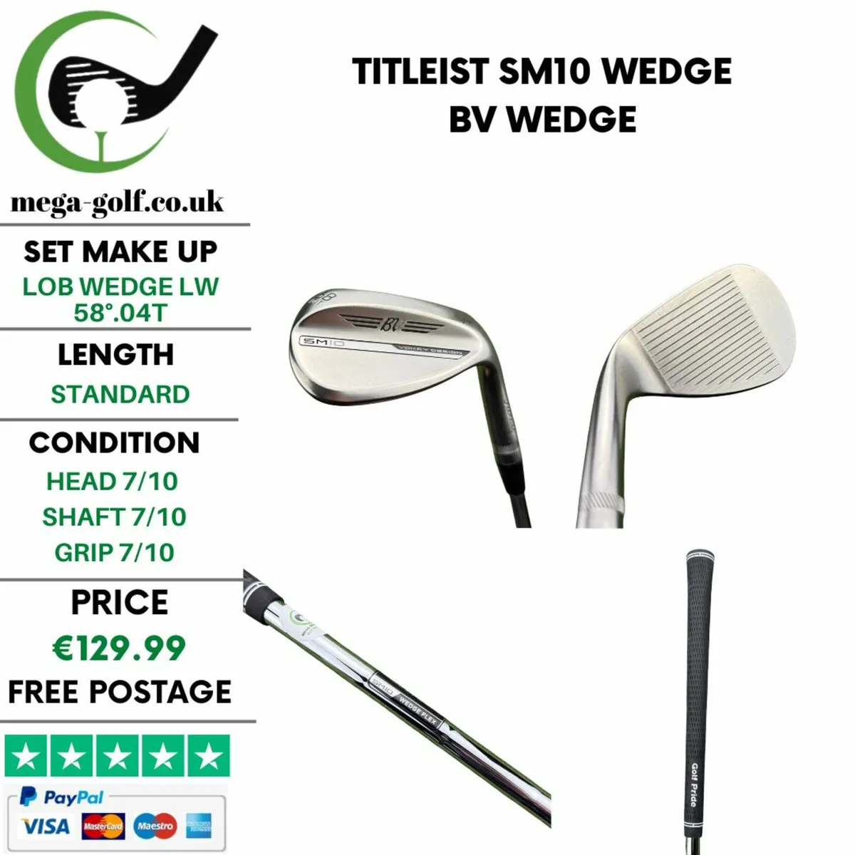 Titleist SM10 Wedge Lw 58°.04T / Bv Wedge - Image 1