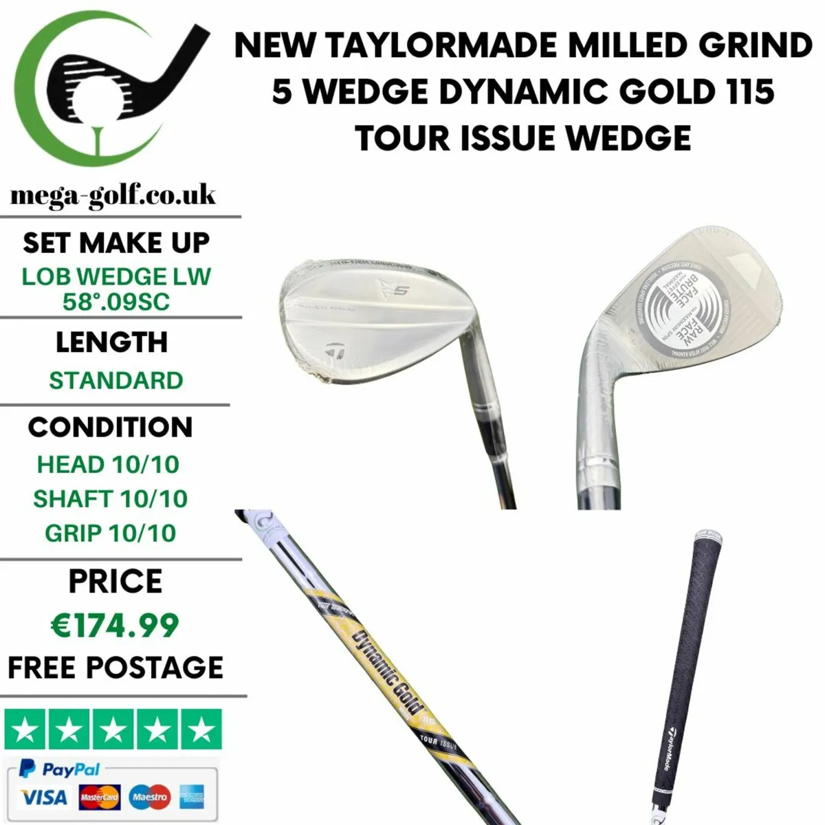 New Taylormade Milled Grind 5 Wedge Lw 58°.09SC - Image 1