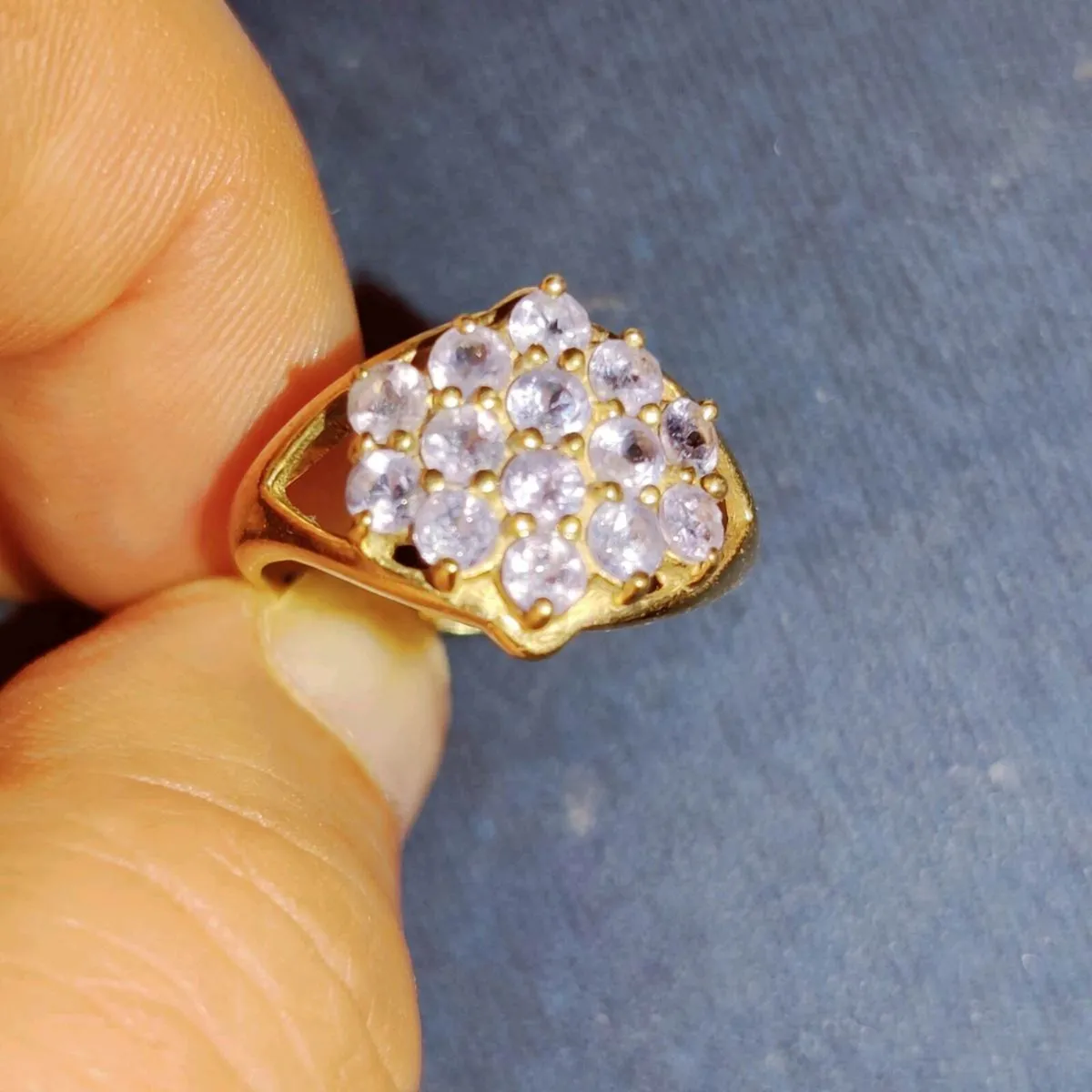 TANZANITE CLUSTER, 925 Silver Chunky Ring & Cert ! - Image 3