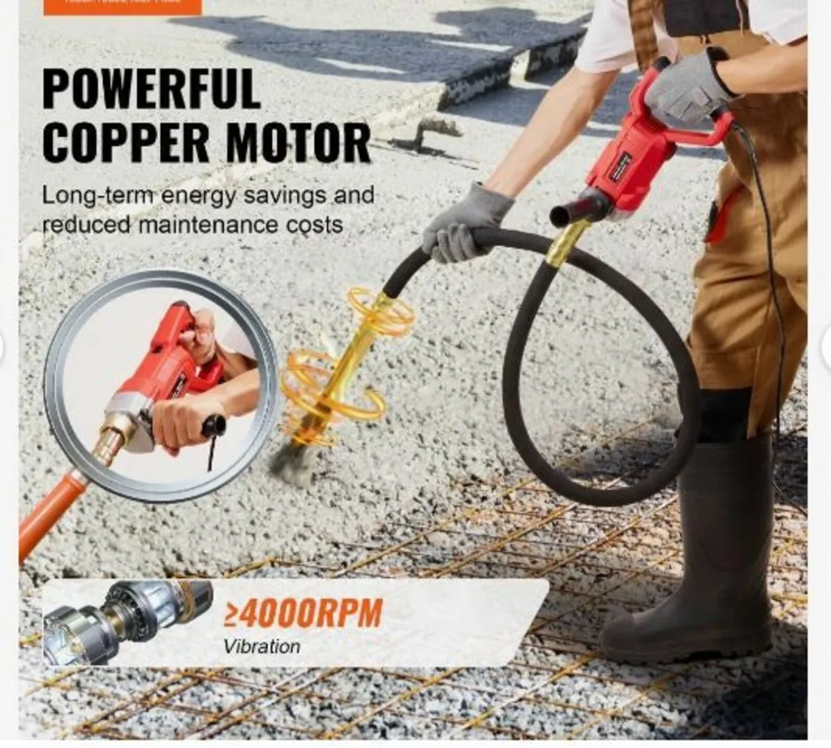 Handheld Concrete Vibrator, 960W - Image 1