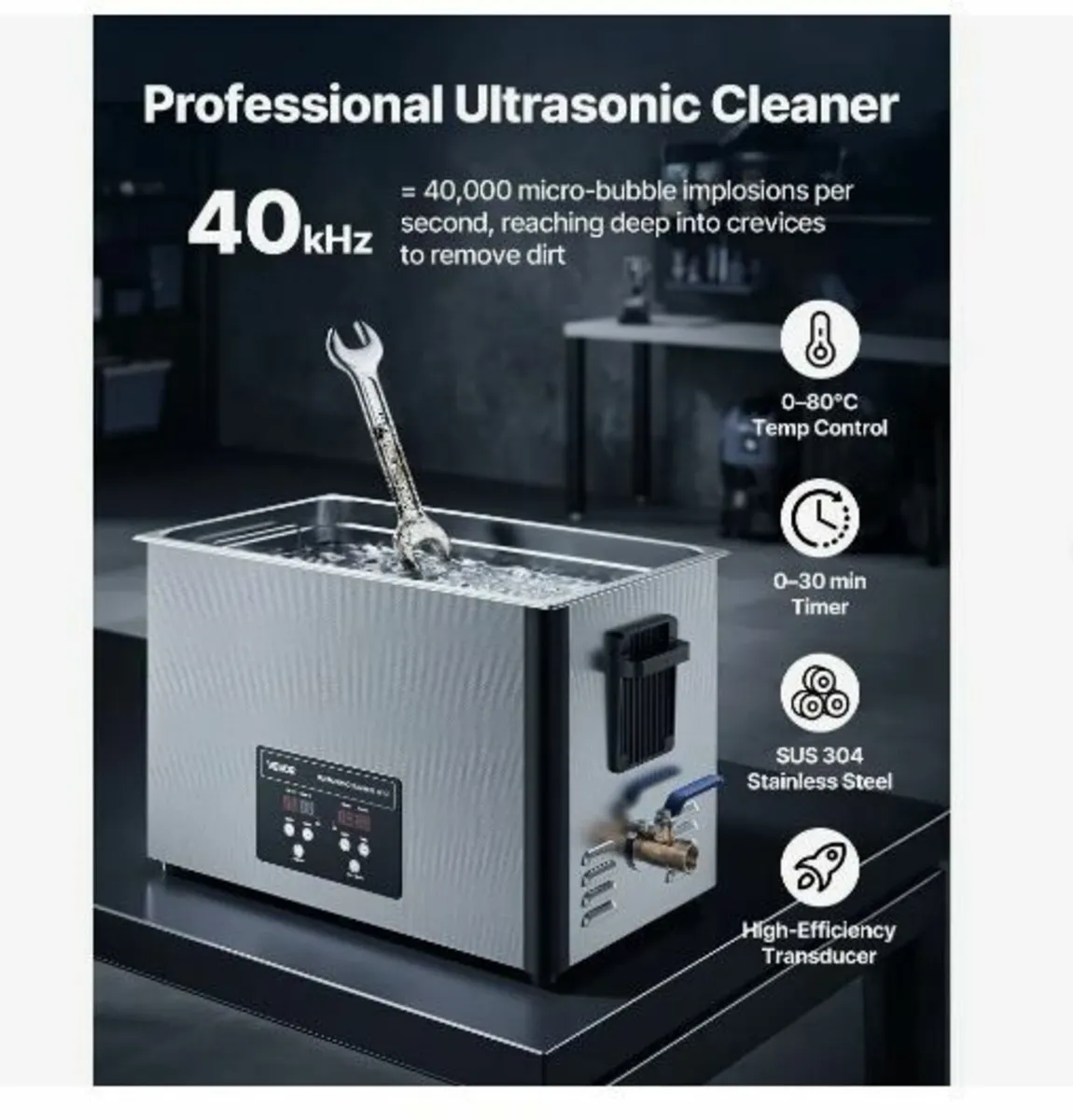 30L Ultrasonic Cleaner, Professional Ultrasonic - Image 3
