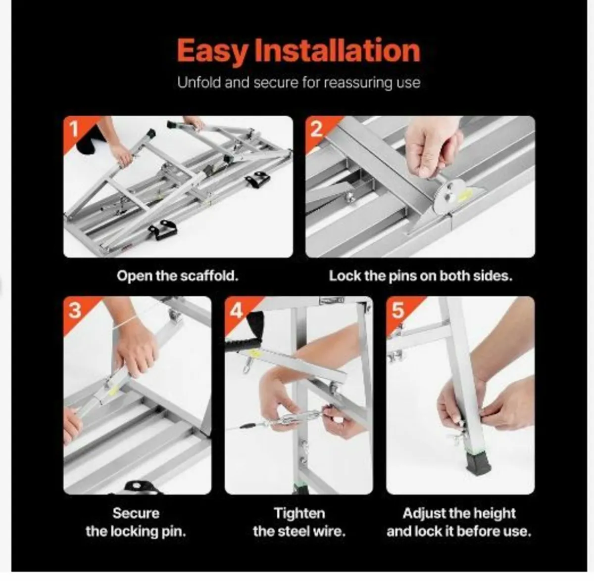 Work Platform, 4 Gear Adjustable Height, Folding - Image 2