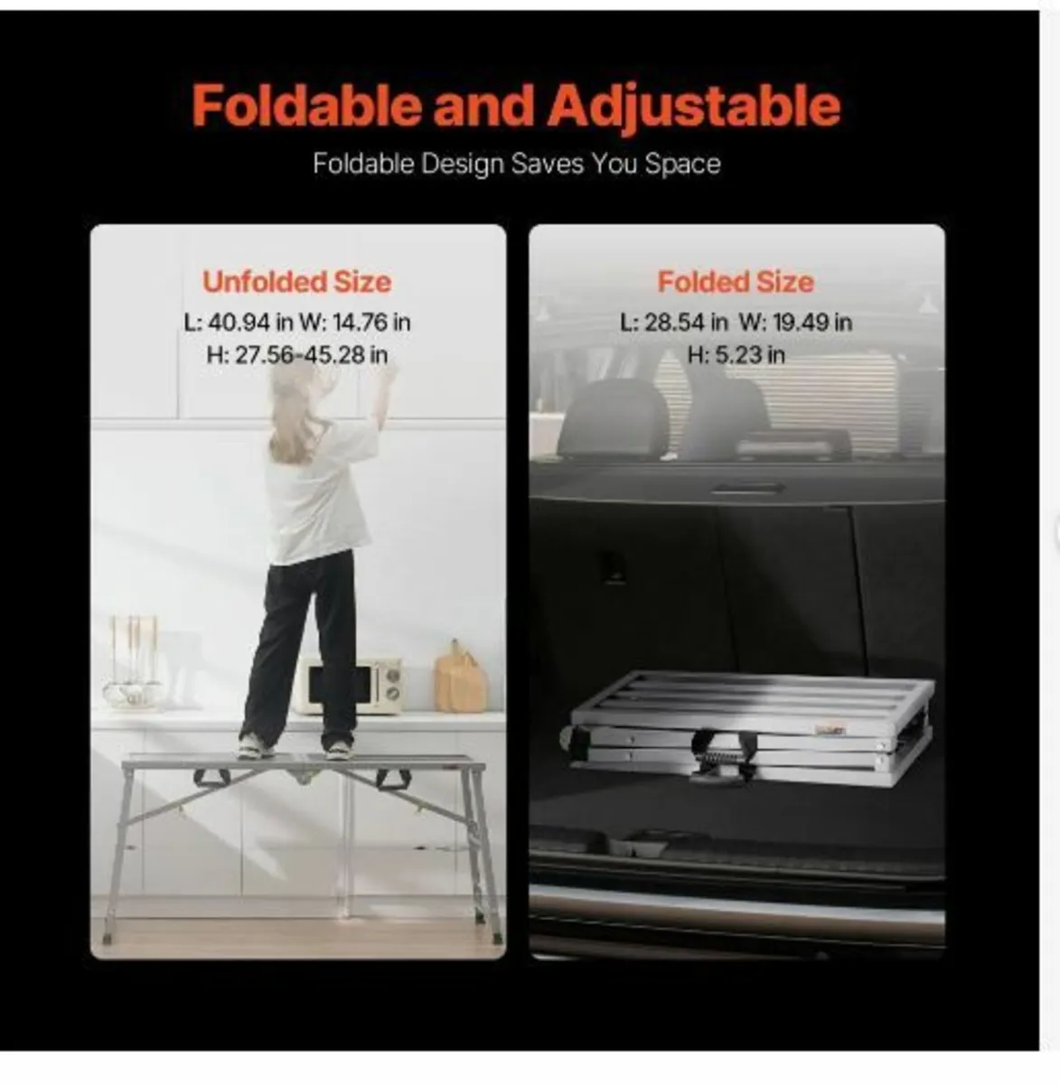 Work Platform, 4 Gear Adjustable Height, Folding - Image 3