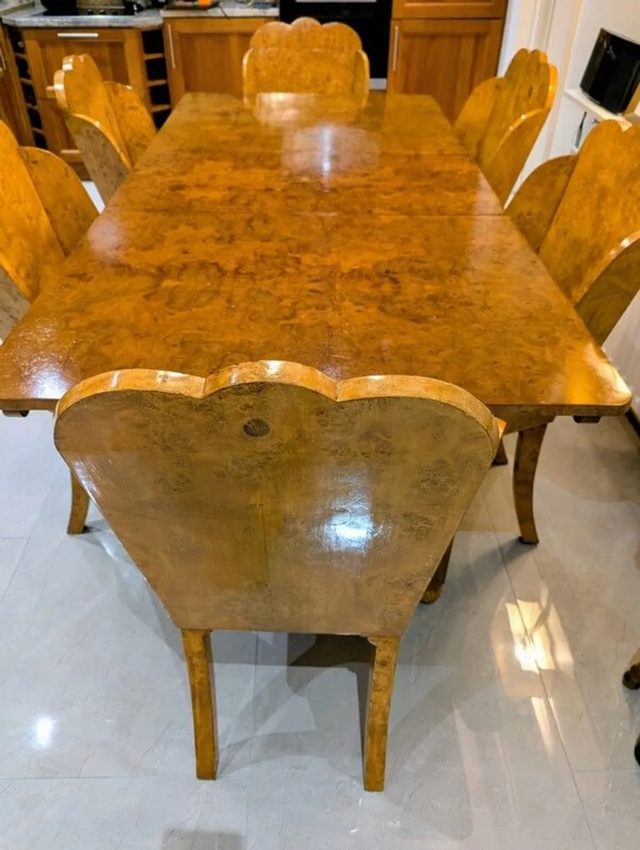Art deco dining table and six chairs - Image 2