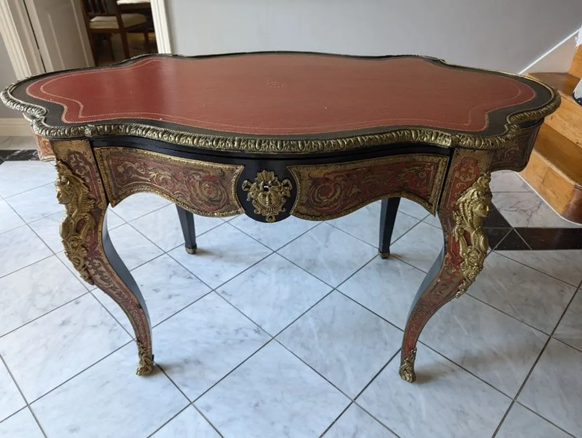 Antique French boulle desk - Image 1
