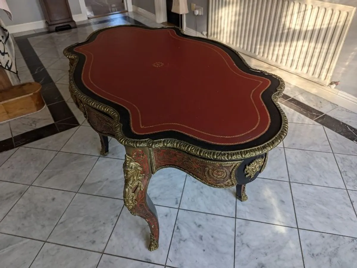 Antique French boulle desk - Image 4