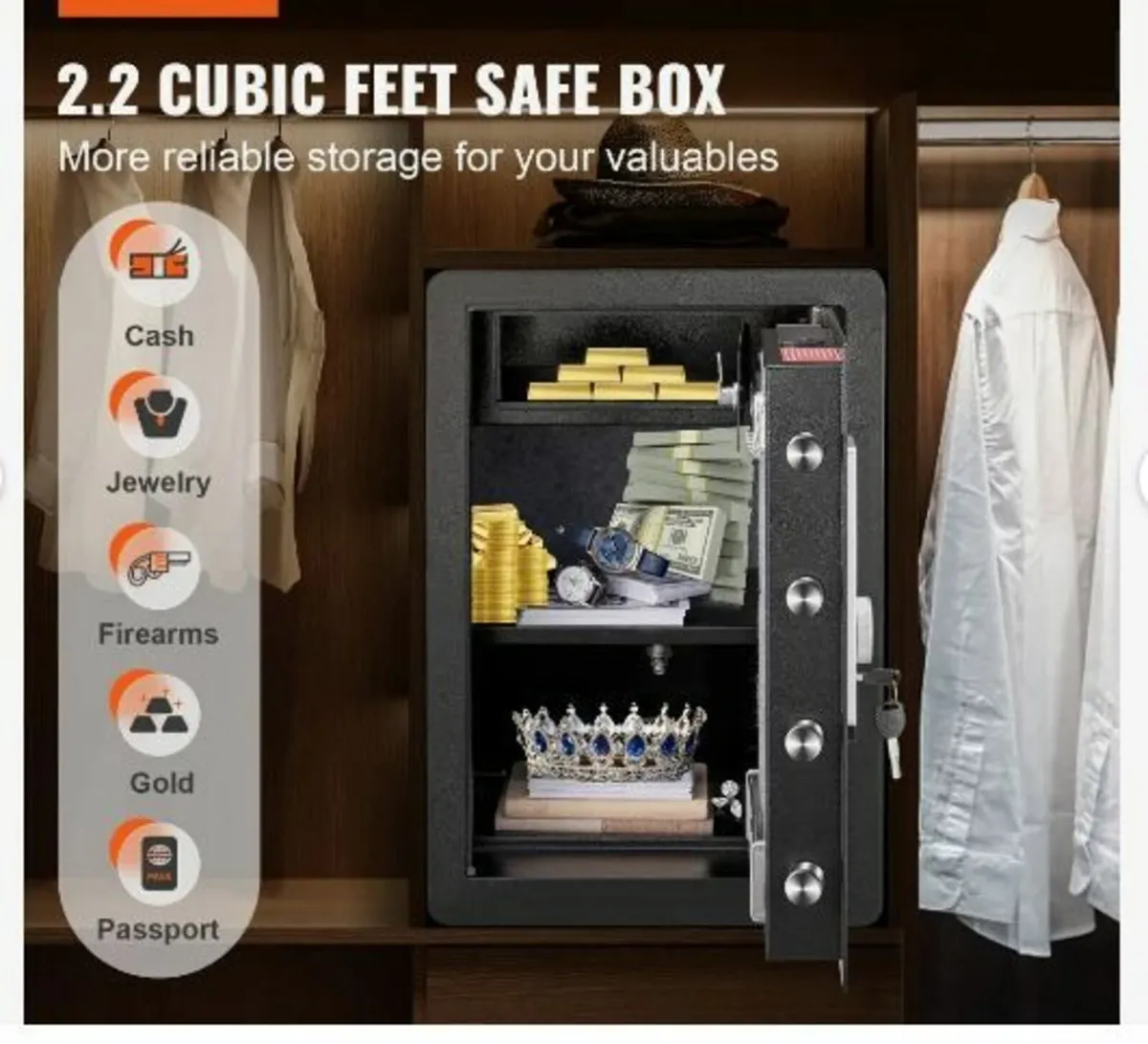 Safe, 62 L Home Safe, Steel Security Safe - Image 3