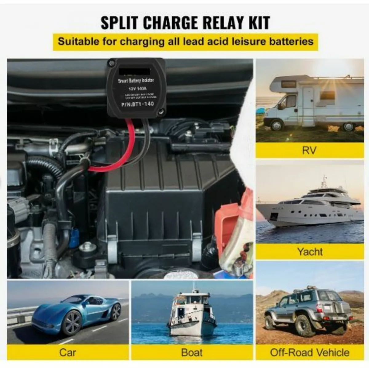 Split Charge Relay Kit, 6mtr 12V - Image 2