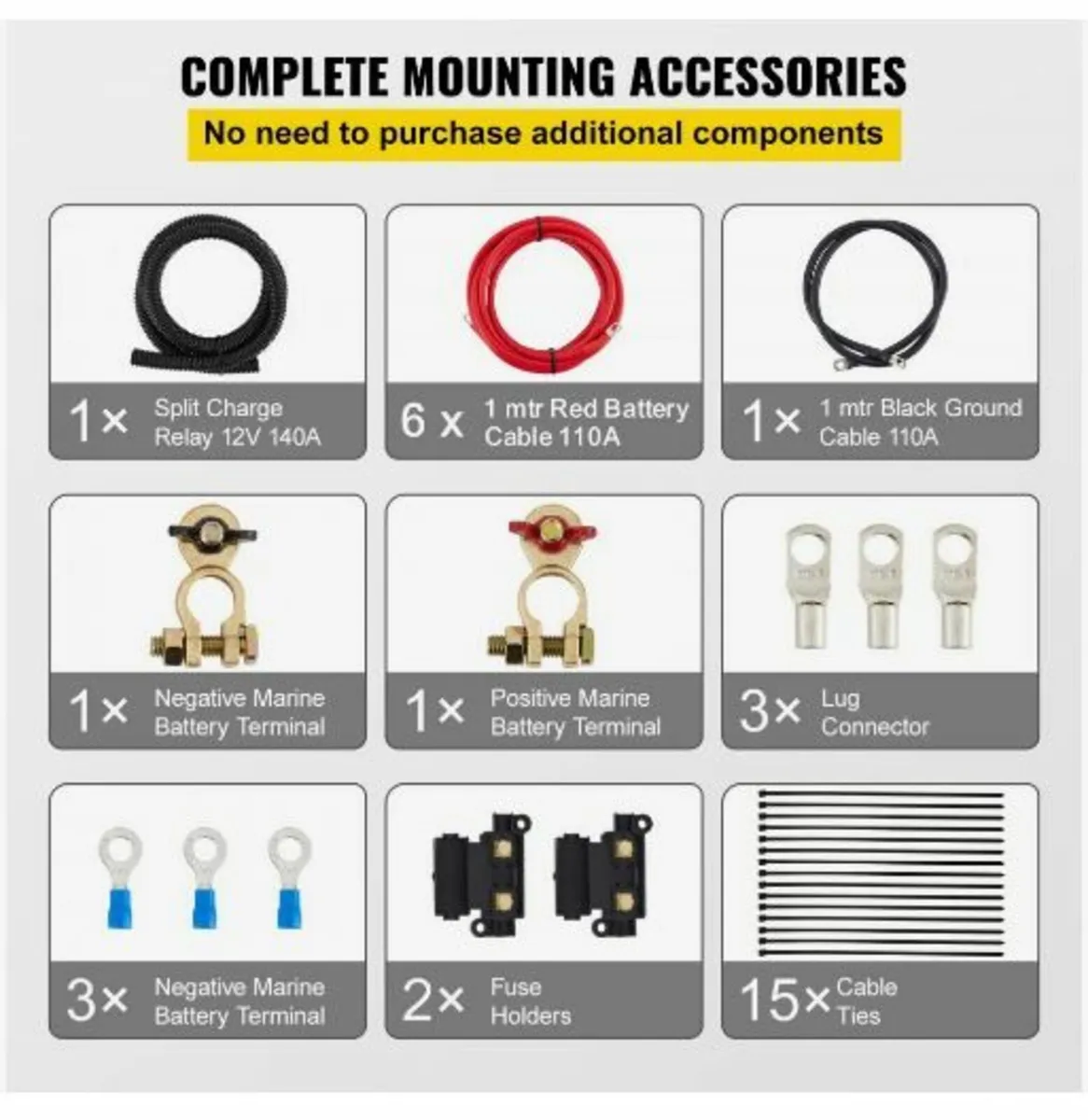 Split Charge Relay Kit, 6mtr 12V - Image 3