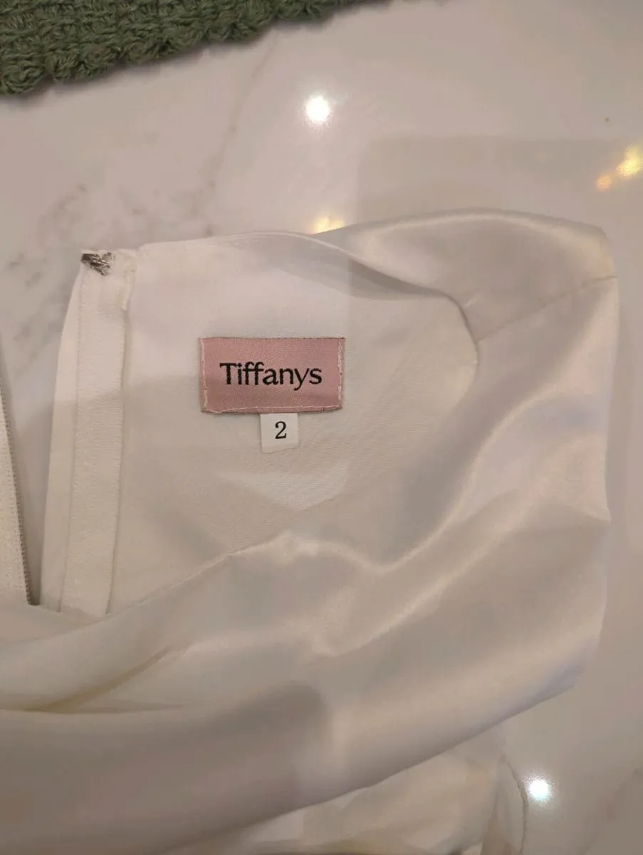 White Flower Girl Dresses with Green Sash - Image 4