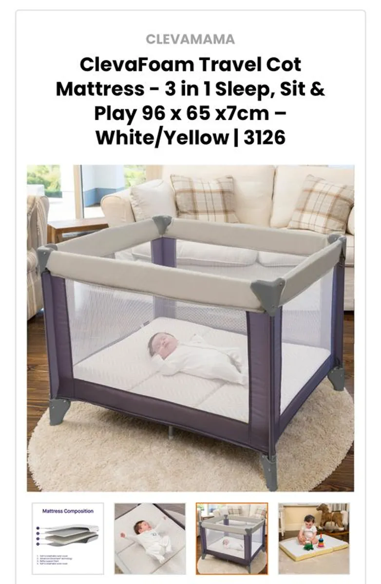 Clevamama Travel cot mattress - Image 3