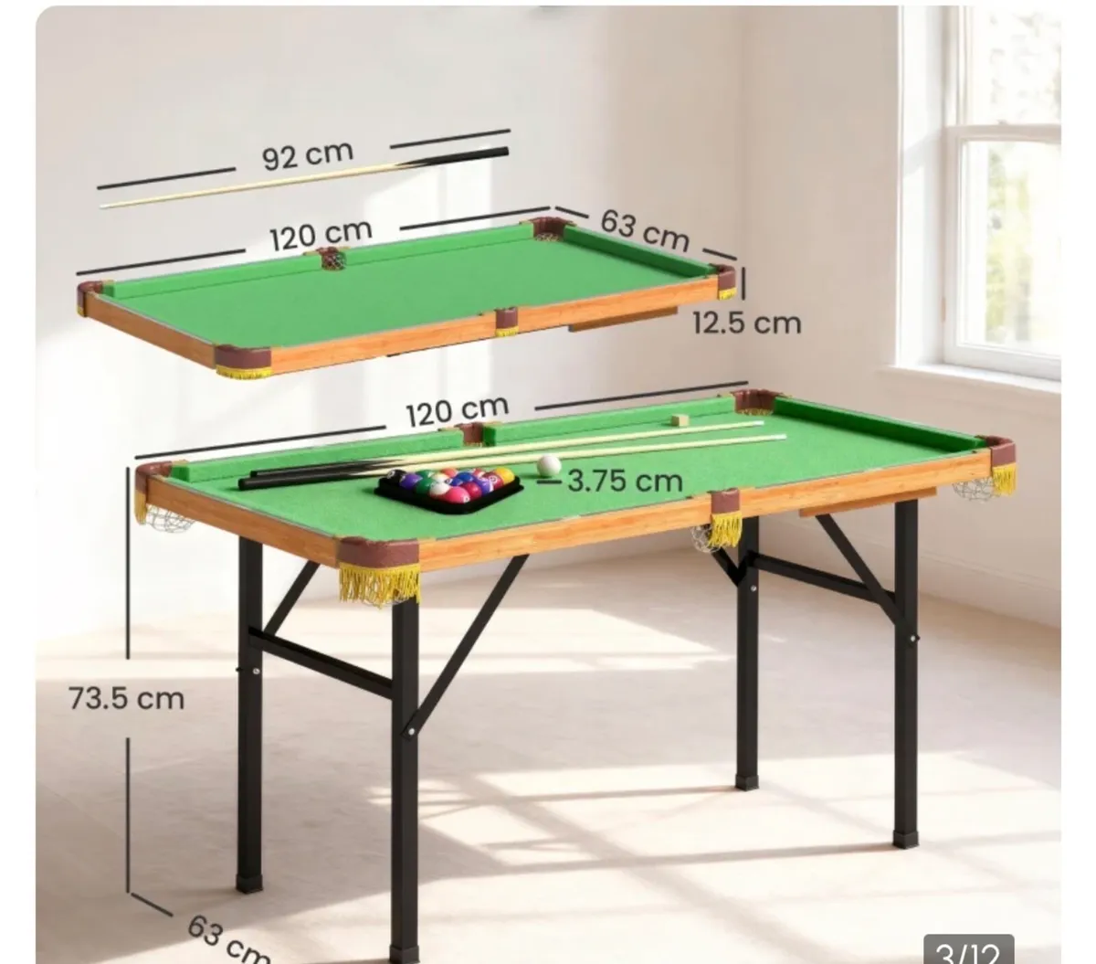 4ft Pool table - Image 2