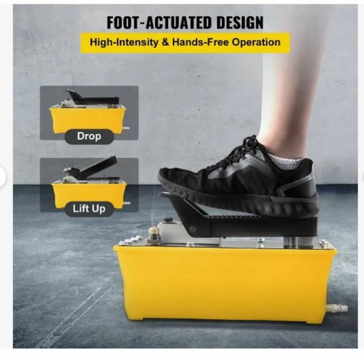 Air Hydraulic Pump, 10,000 PSI Hydraulic Foot Pum - Image 4