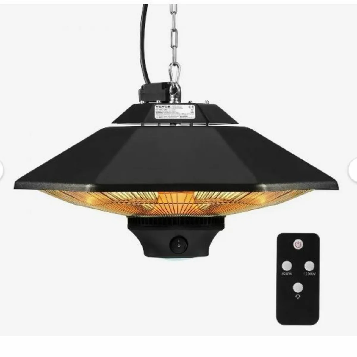 Hanging Patio Heater, 2000W Remote Control - Image 3