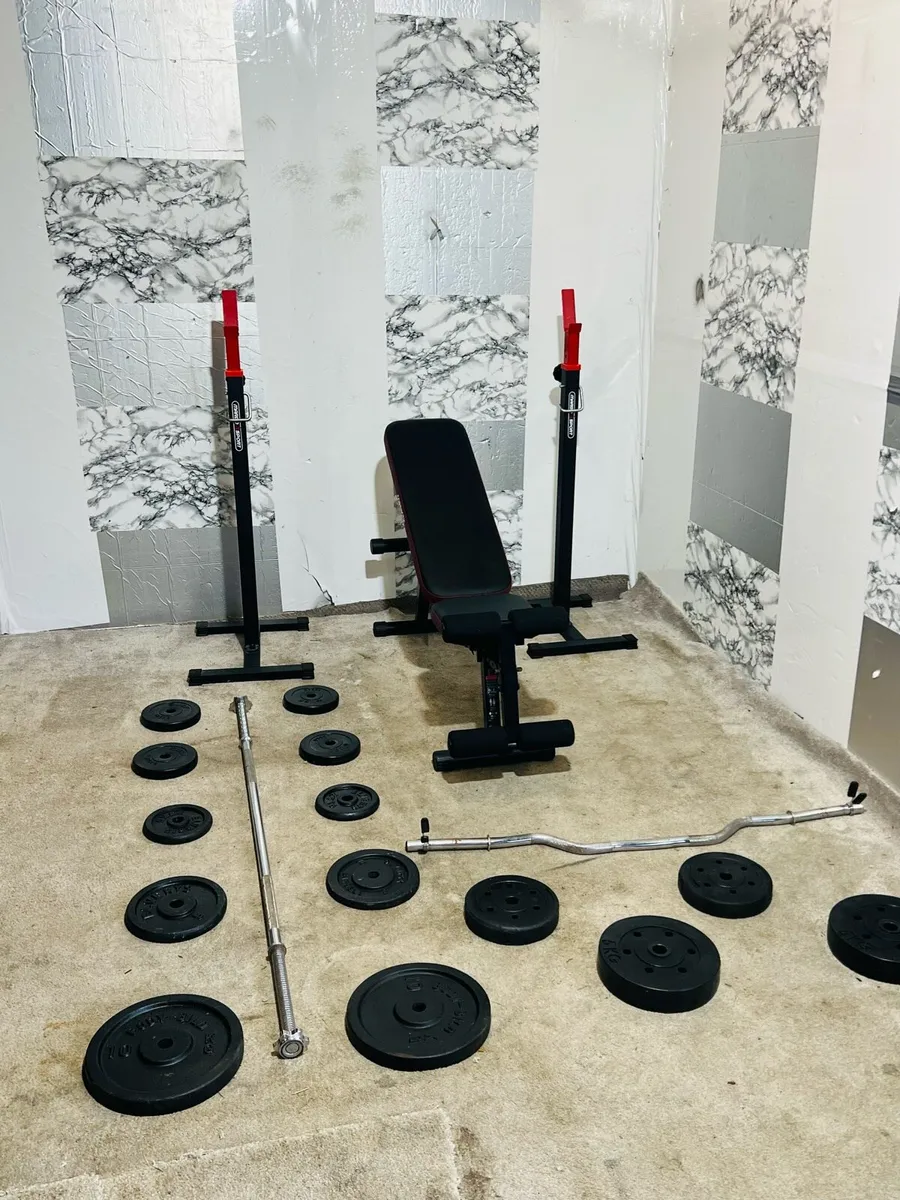 WEIGHT BENCH ADJUSTABLE RACK STAND BARS - Image 1