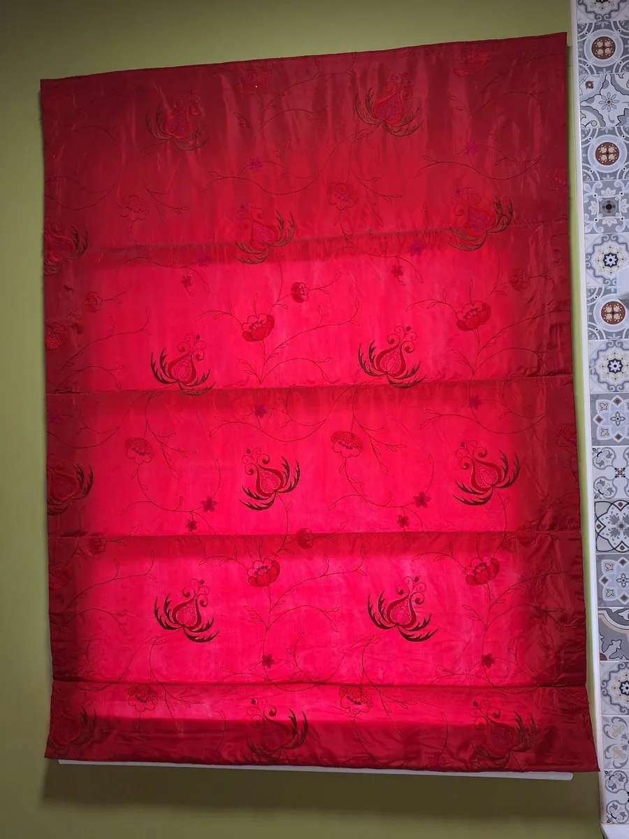 Silk Hand Embroidered Roman Blinds - Image 1