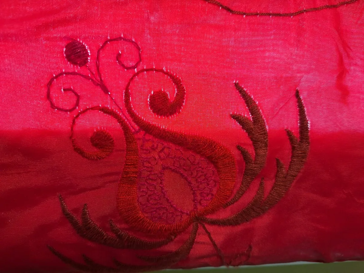 Silk Hand Embroidered Roman Blinds - Image 2