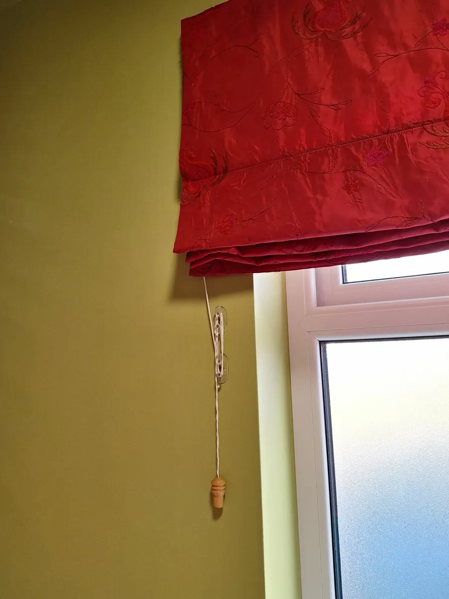 Silk Hand Embroidered Roman Blinds - Image 4