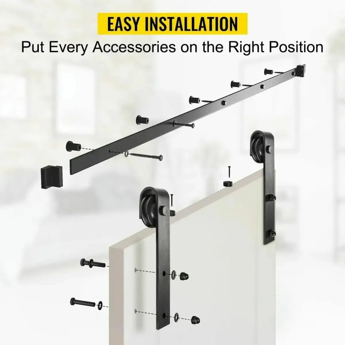 Sliding Barn Door Hardware Kit, 12FT Barn Door Kit - Image 3