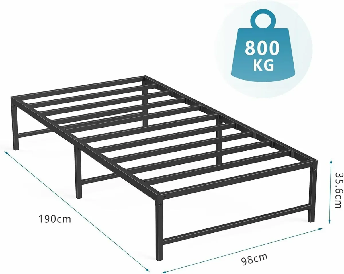 3ft Single Bed Heavy Duty Steel Slats 98x190cm - Image 2