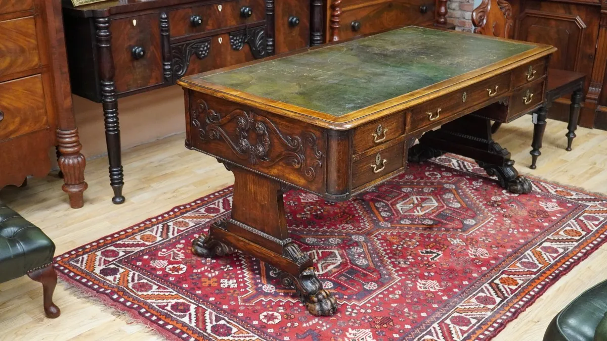 Victorian Oak Library / Writing Table - Image 1