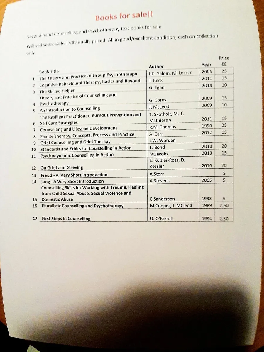 Counselling books for sale