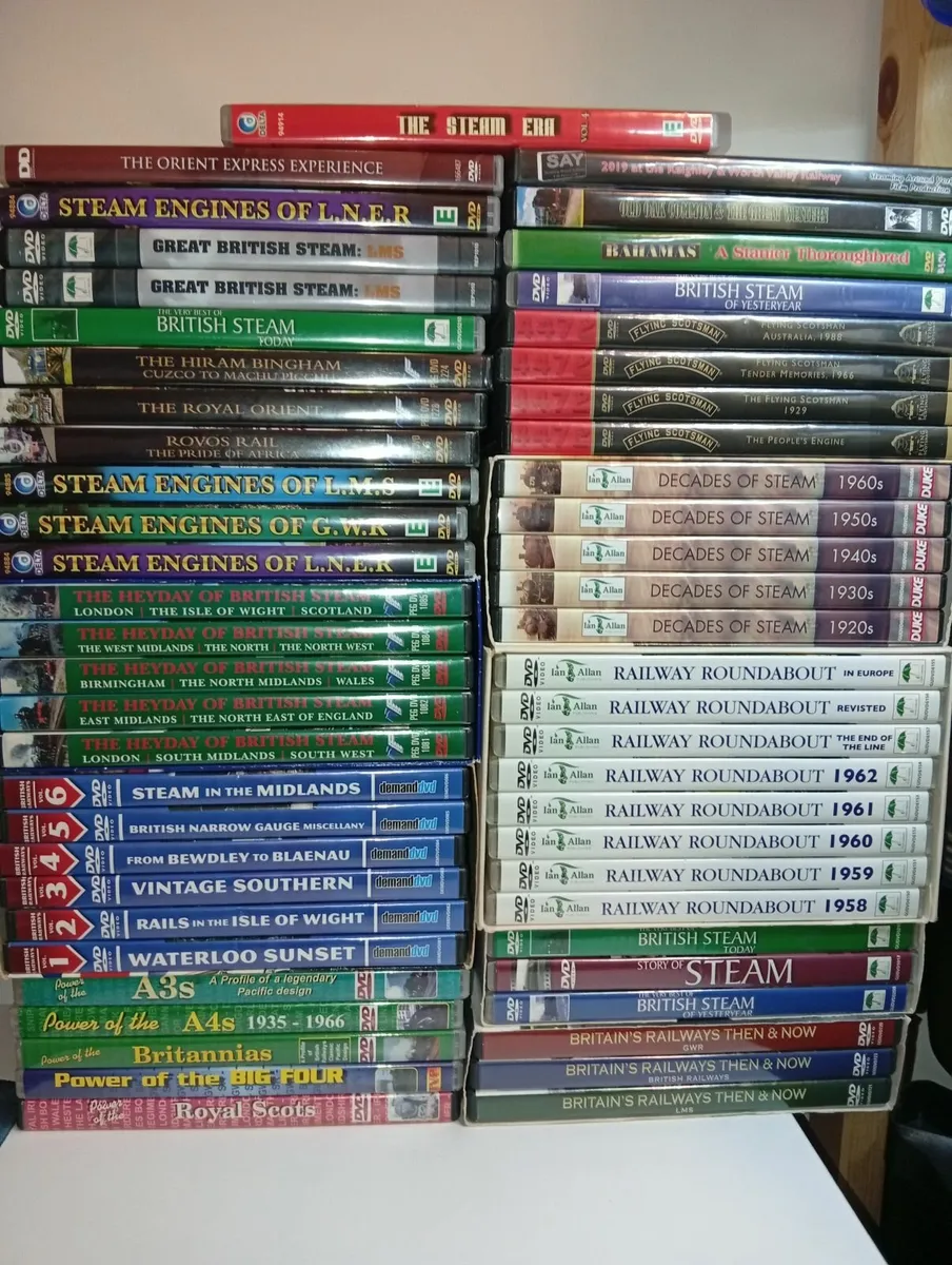 Large Collection Of British Steam And Railway Dvds - Image 1
