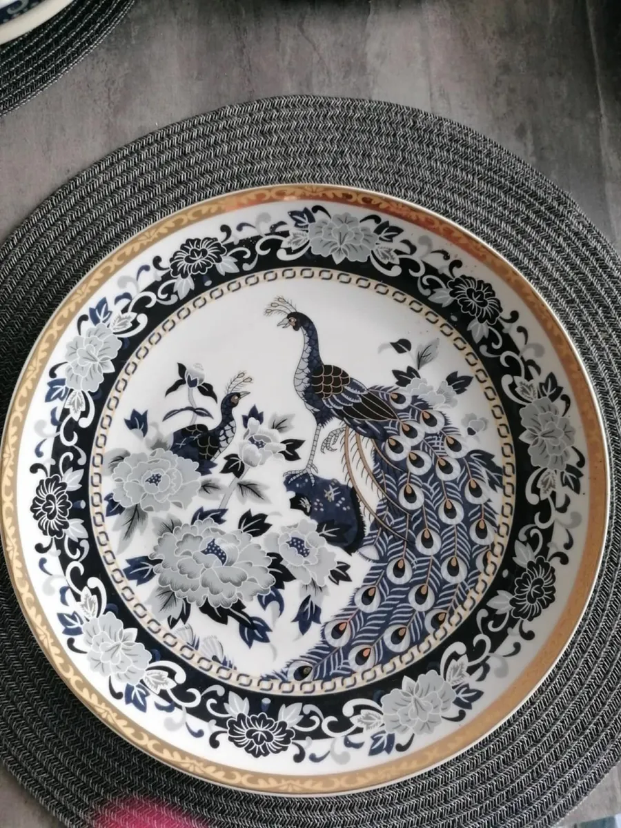 Vintage Japanese Peacock Porcelain Plate - Image 1