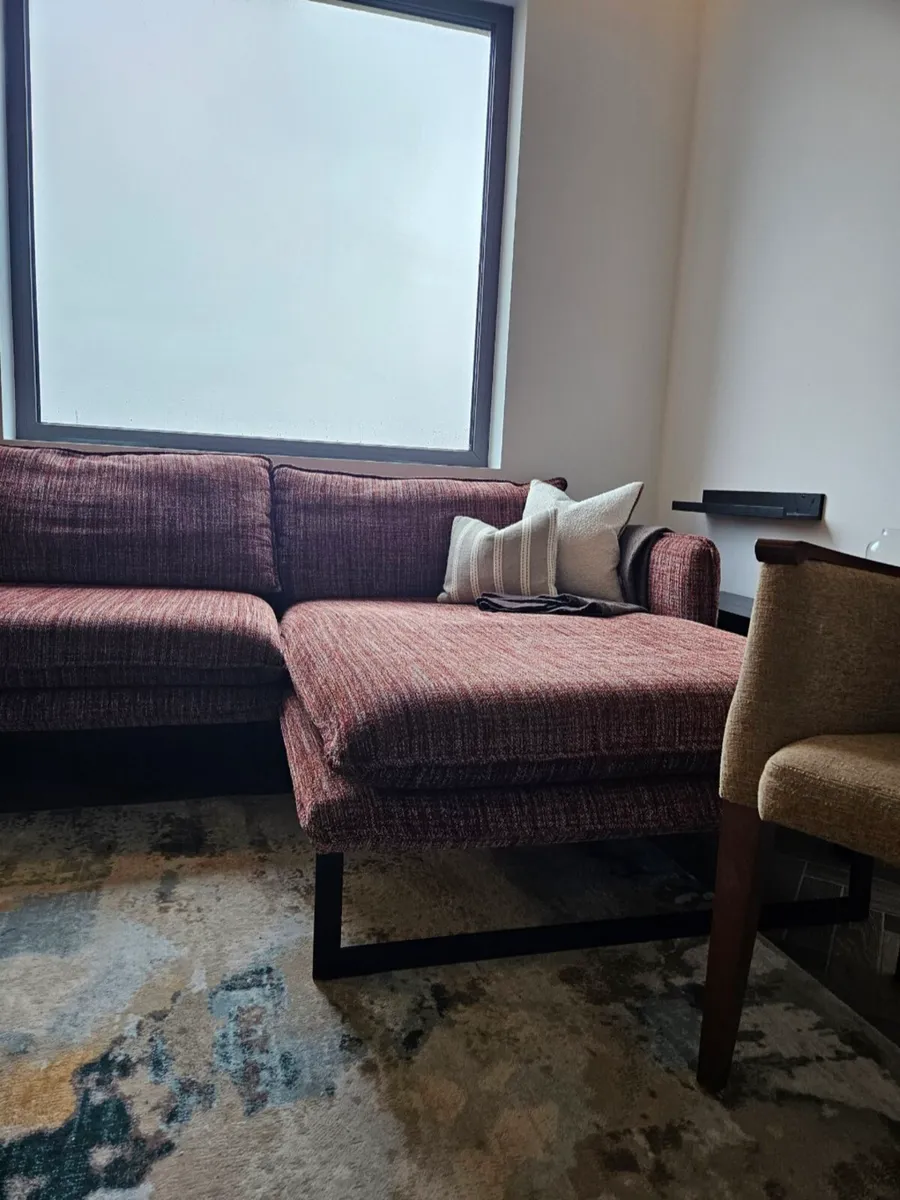 Corner Sofa Couch Red Chaise - Image 3