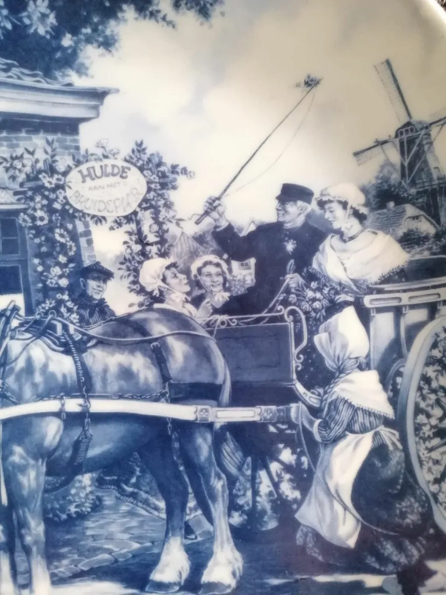 Vintage Delfts Blauw Plate The Wedding Cart - Image 4