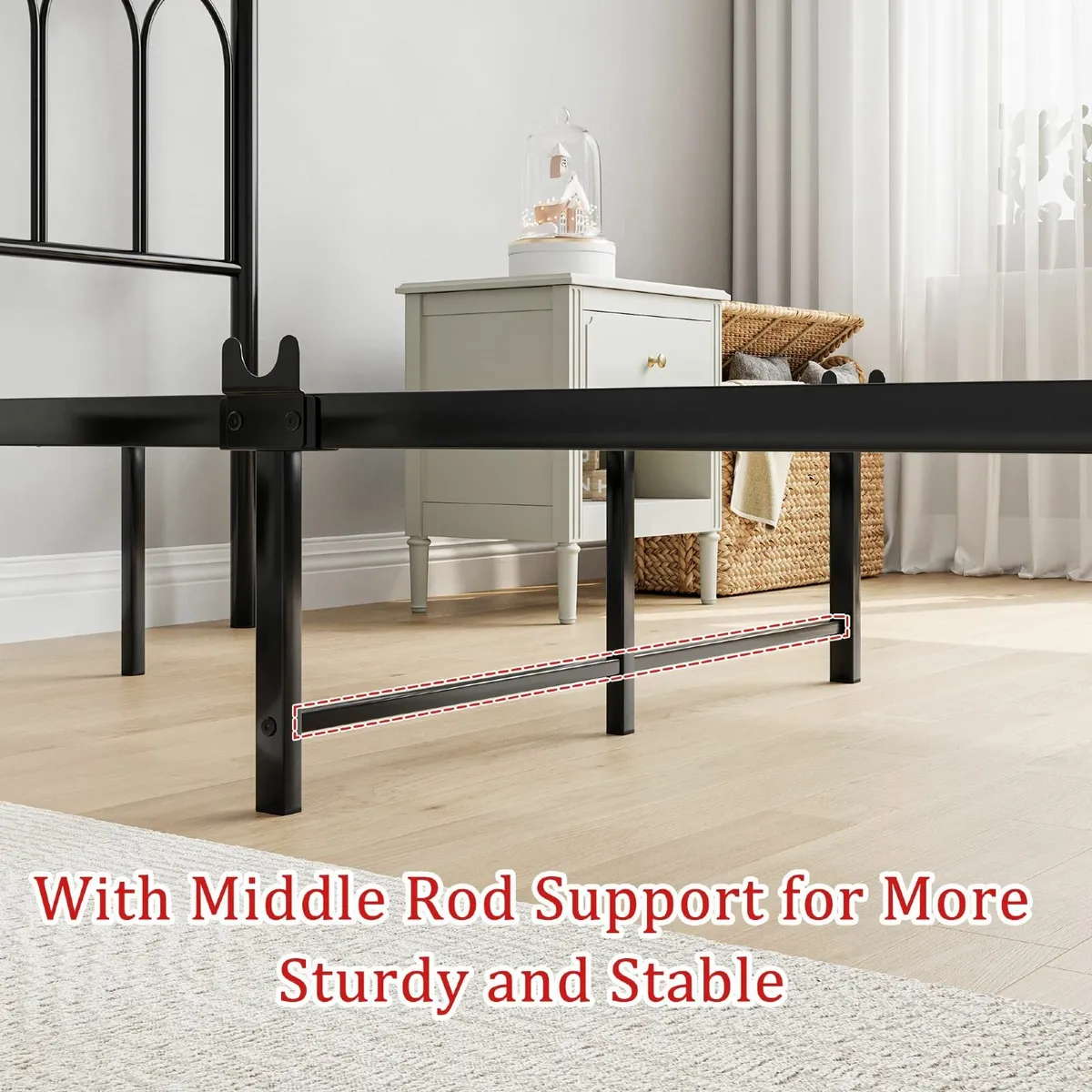 Single Metal Bed Frame 90 x 190cm Heavy Duty - Image 3