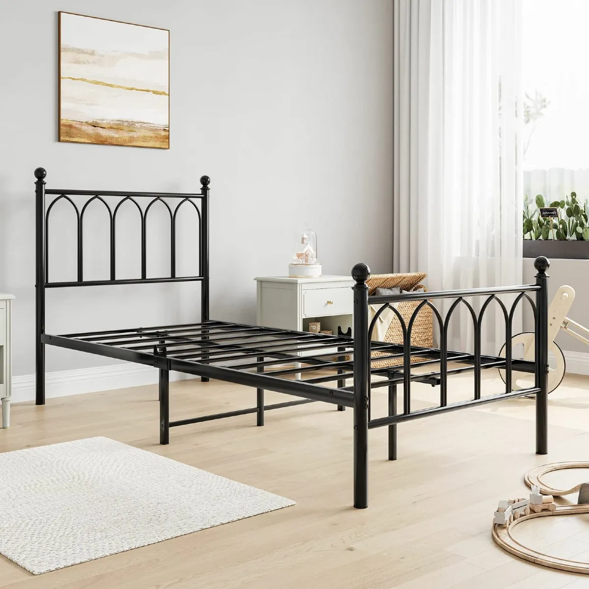 Single Metal Bed Frame 90 x 190cm Heavy Duty - Image 4