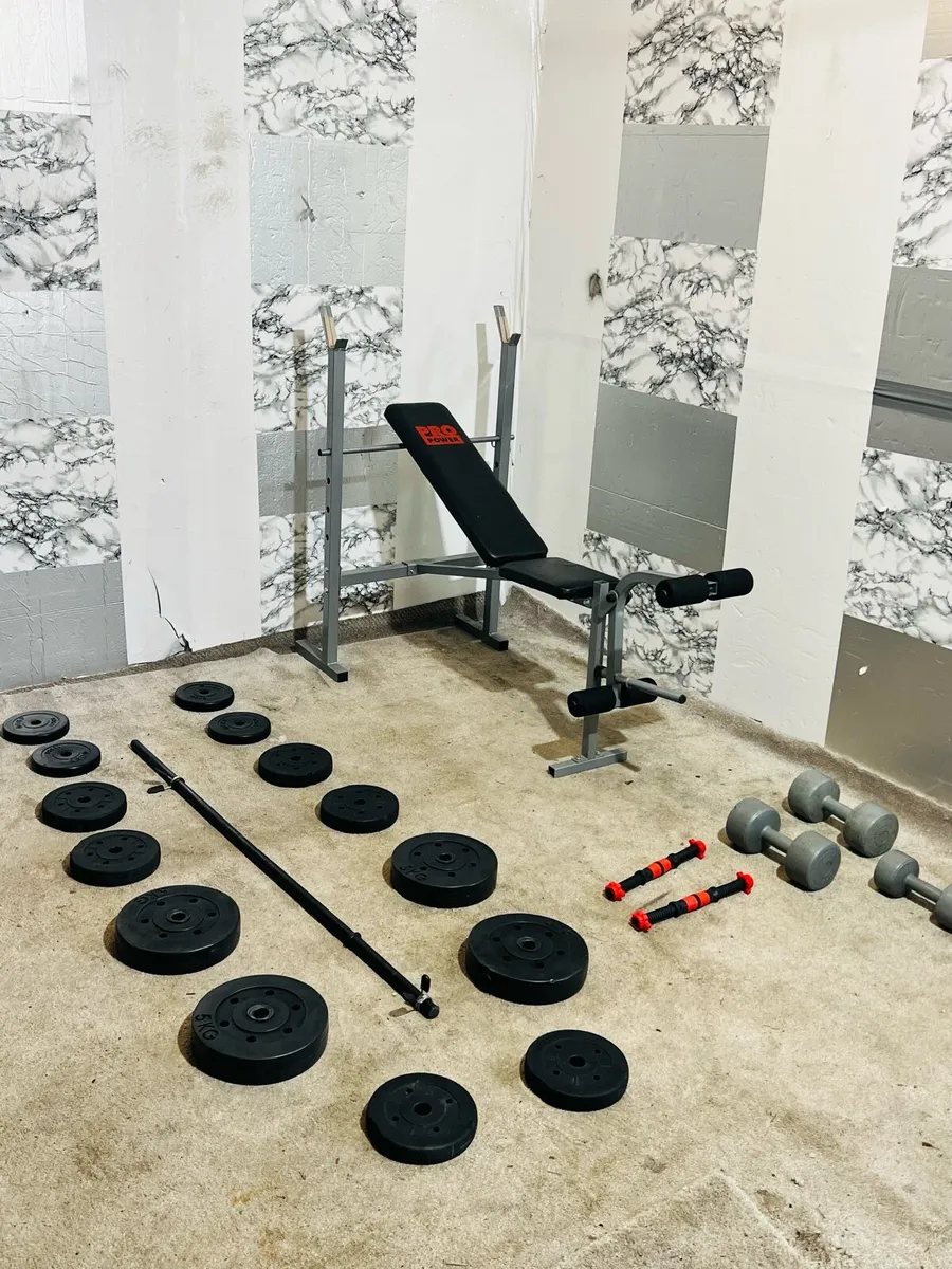 WEIGHT BENCH WEIGHTS BARBELL DUMBBELLS - Image 2