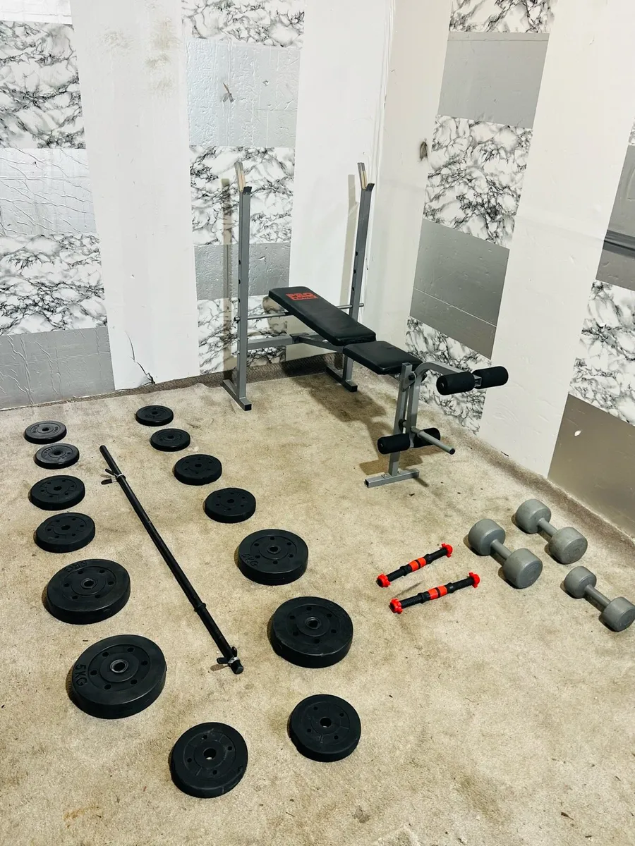 WEIGHT BENCH WEIGHTS BARBELL DUMBBELLS - Image 3