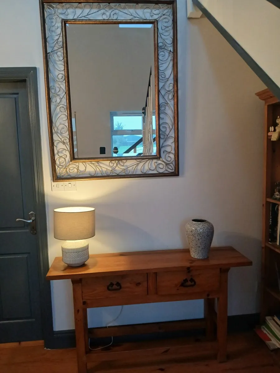Hall Console Table, Mirror & Bookcase - Image 1