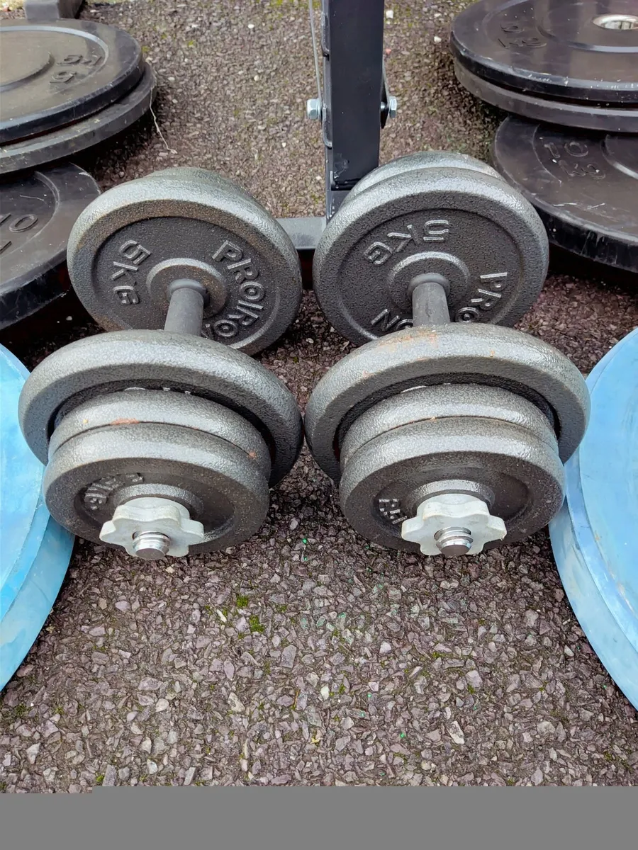 100KG OLYMPIC WEIGHT RACK BENCH BARBELL DUMBBELLS - Image 3